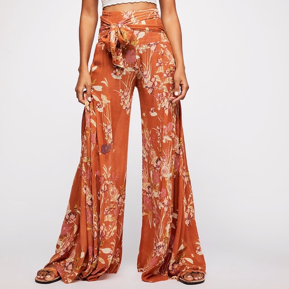 Free People Pants - Free People FP One Aloha Printed Wide-Leg Pants